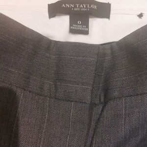 Ann Taylor Gray Herringbone Boot Cut Pants